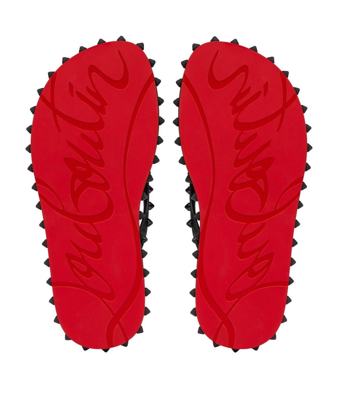 CHRISTIAN LOUBOUTIN Черные шлепанцы, фото 5