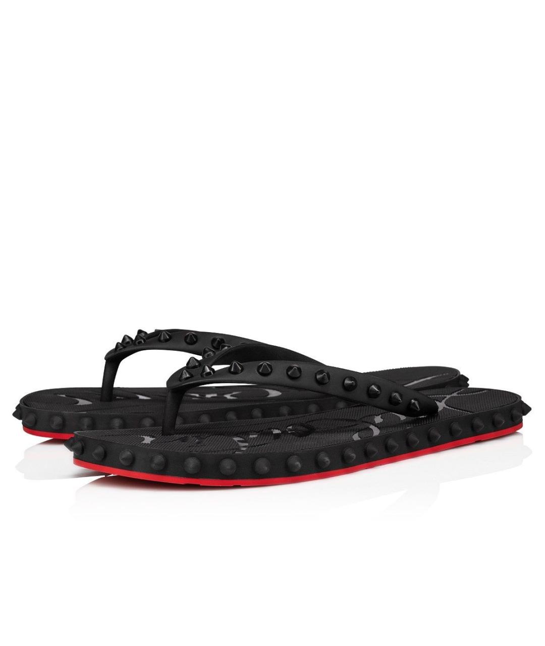CHRISTIAN LOUBOUTIN Черные шлепанцы, фото 2