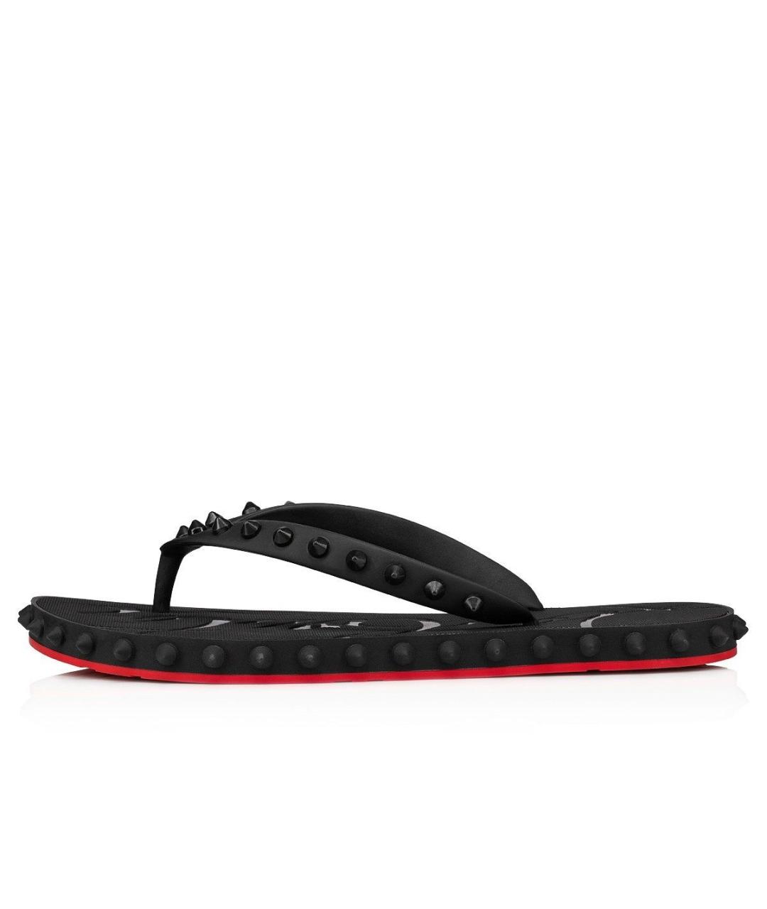 CHRISTIAN LOUBOUTIN Черные шлепанцы, фото 6