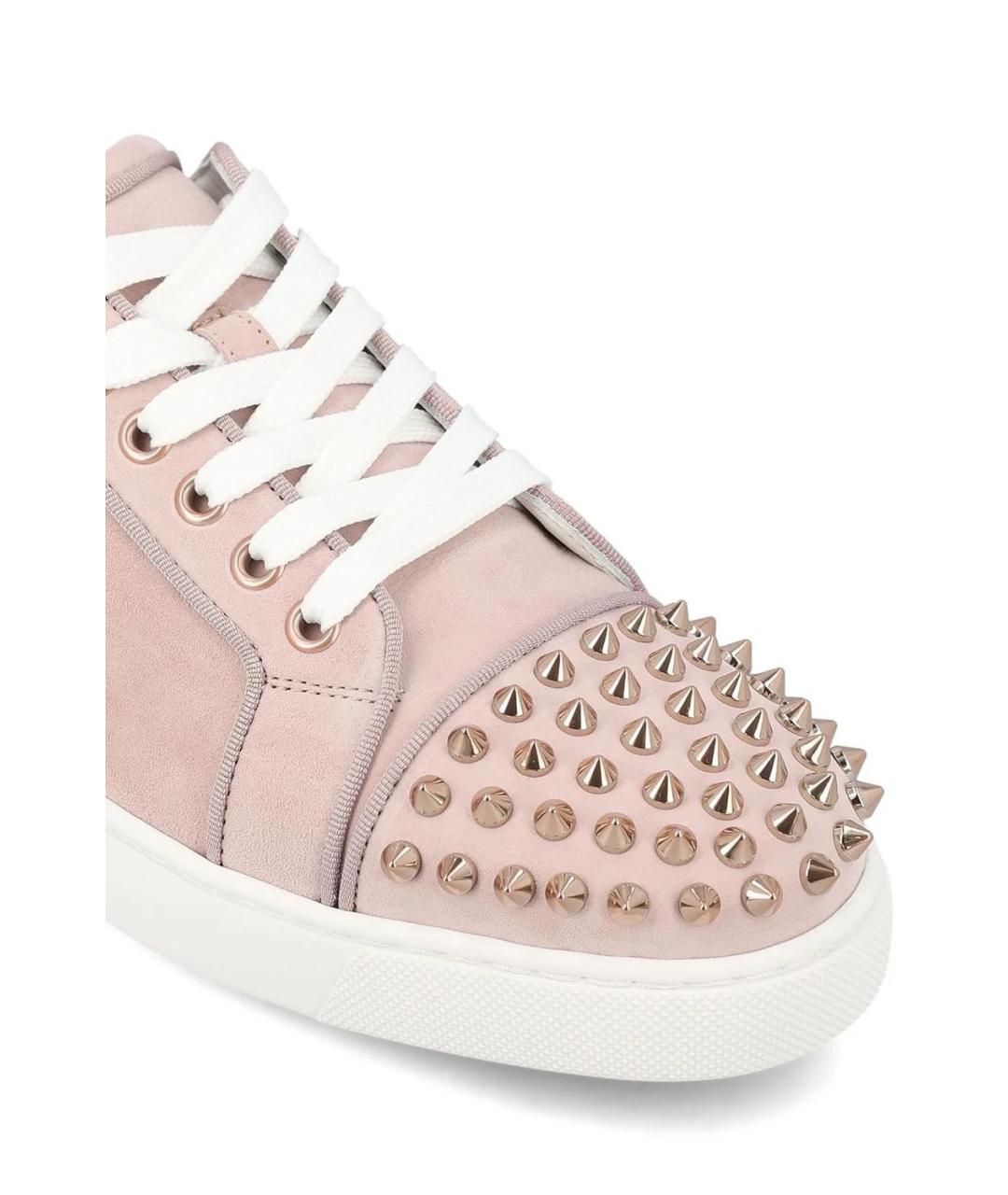 CHRISTIAN LOUBOUTIN Розовые замшевые кеды, фото 4