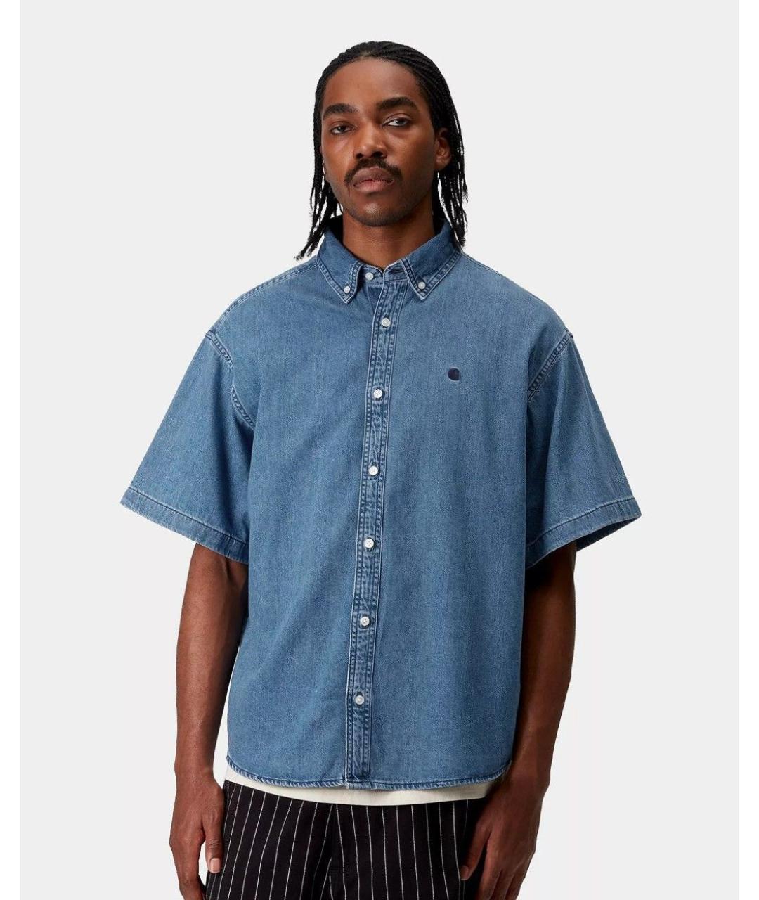 CARHARTT WIP Синяя хлопковая кэжуал рубашка, фото 2