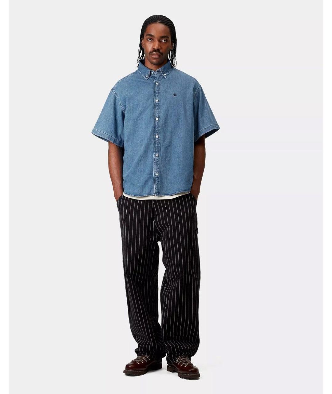 CARHARTT WIP Синяя хлопковая кэжуал рубашка, фото 3