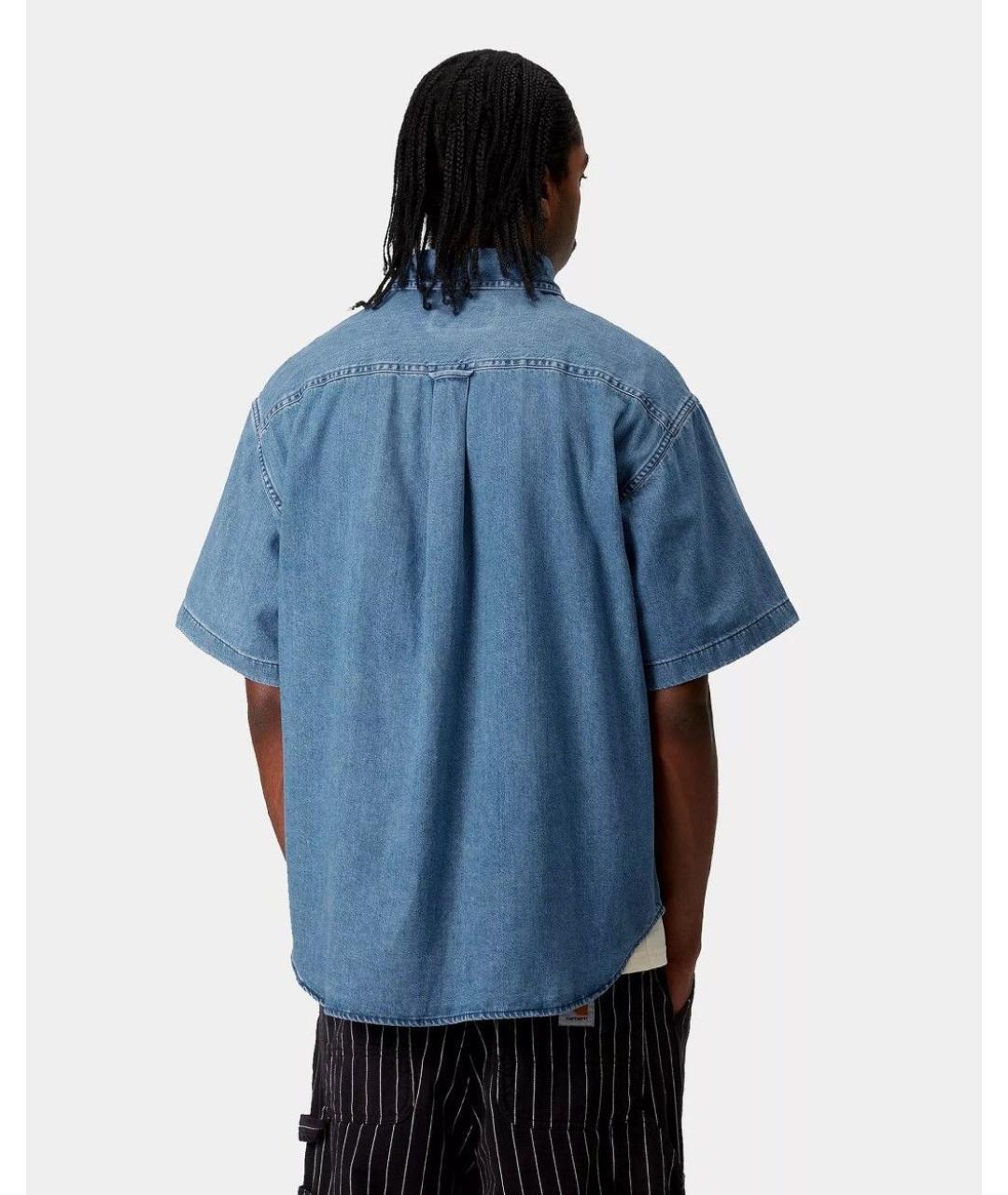 CARHARTT WIP Синяя хлопковая кэжуал рубашка, фото 4