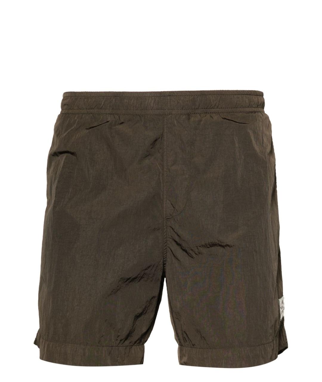 CP COMPANY Коричневые полиамидовые шорты, фото 1
