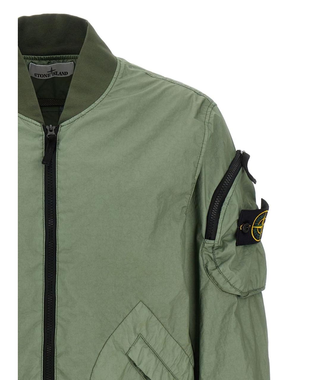 STONE ISLAND Зеленая полиэстеровая куртка, фото 3