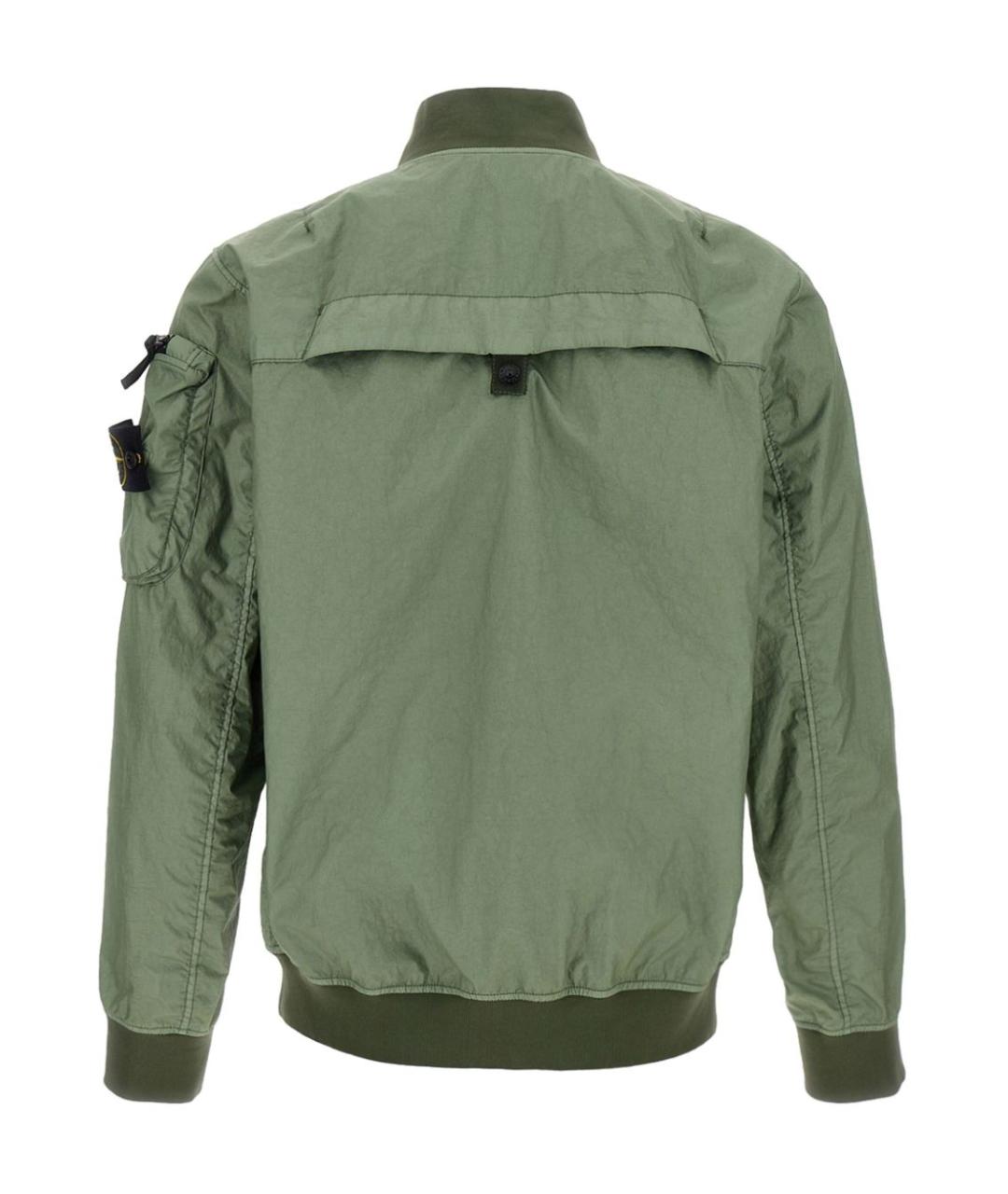 STONE ISLAND Зеленая полиэстеровая куртка, фото 4