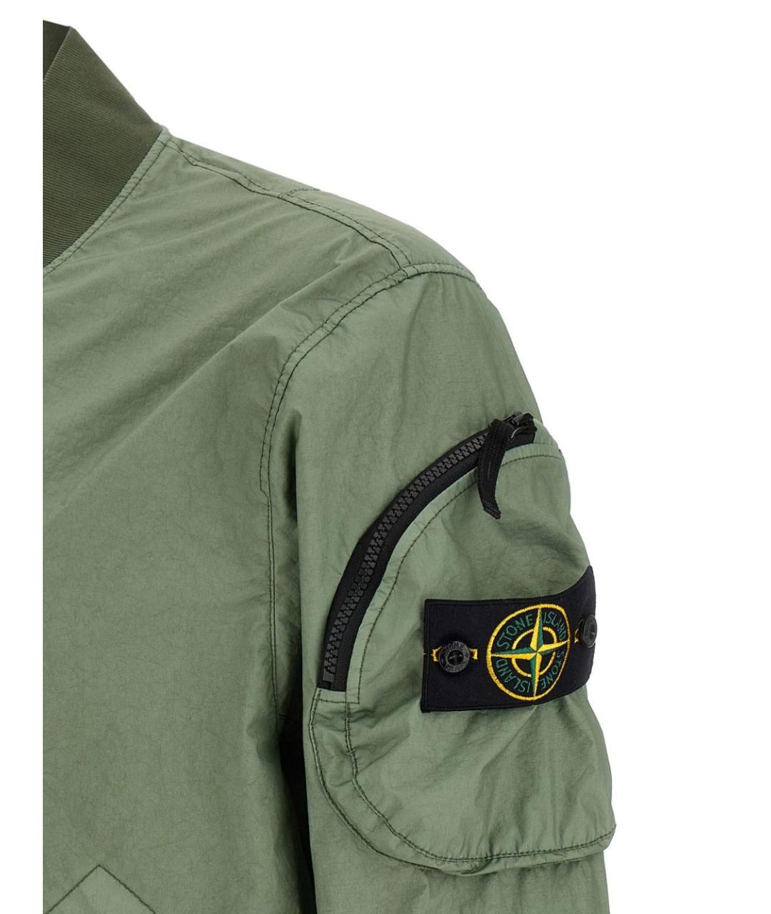 STONE ISLAND Зеленая полиэстеровая куртка, фото 2