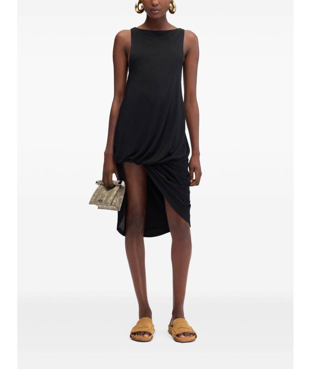 JACQUEMUS Черное полиэстеровое повседневное платье, фото 5