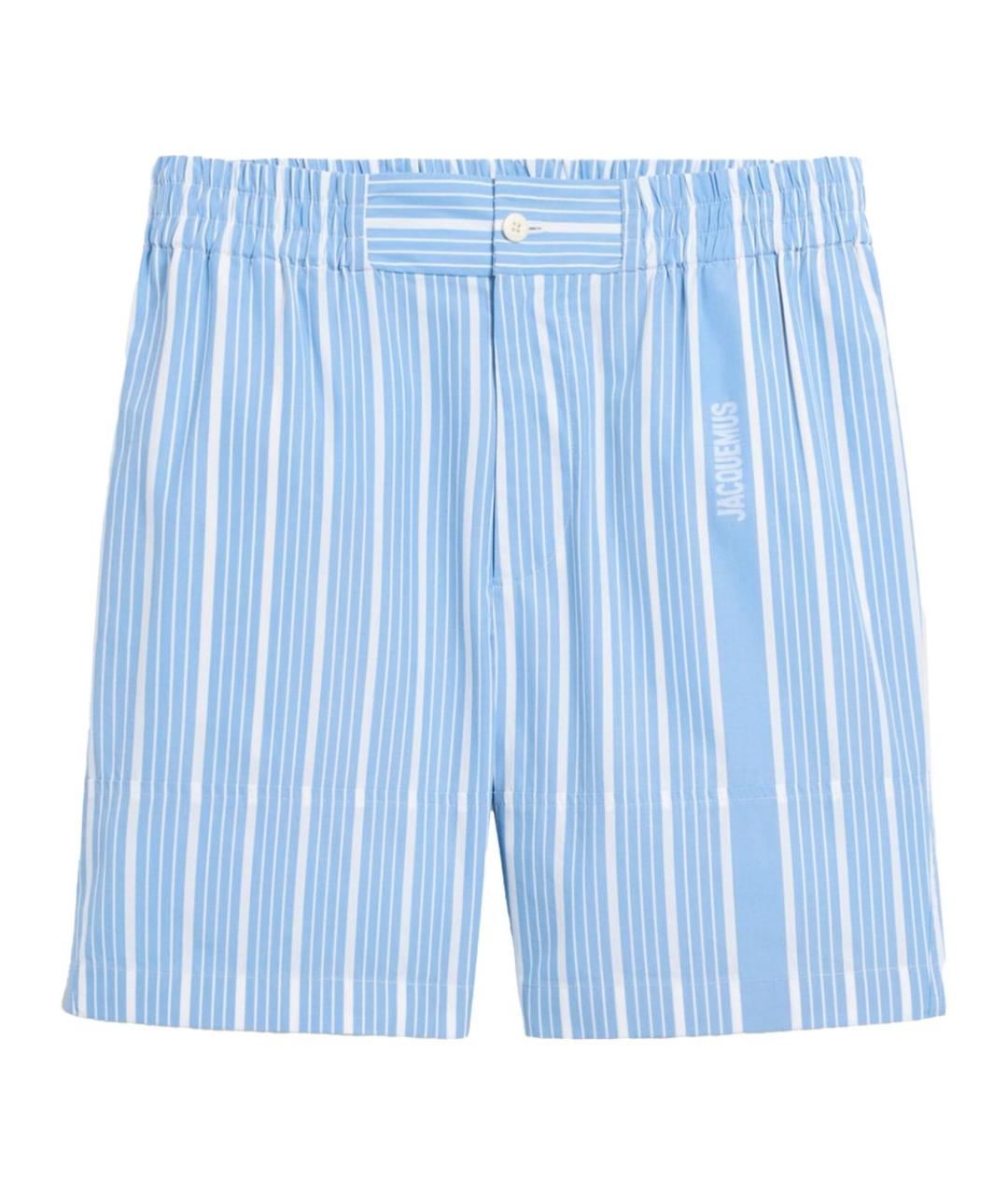 JACQUEMUS Голубые хлопковые повседневные брюки, фото 1