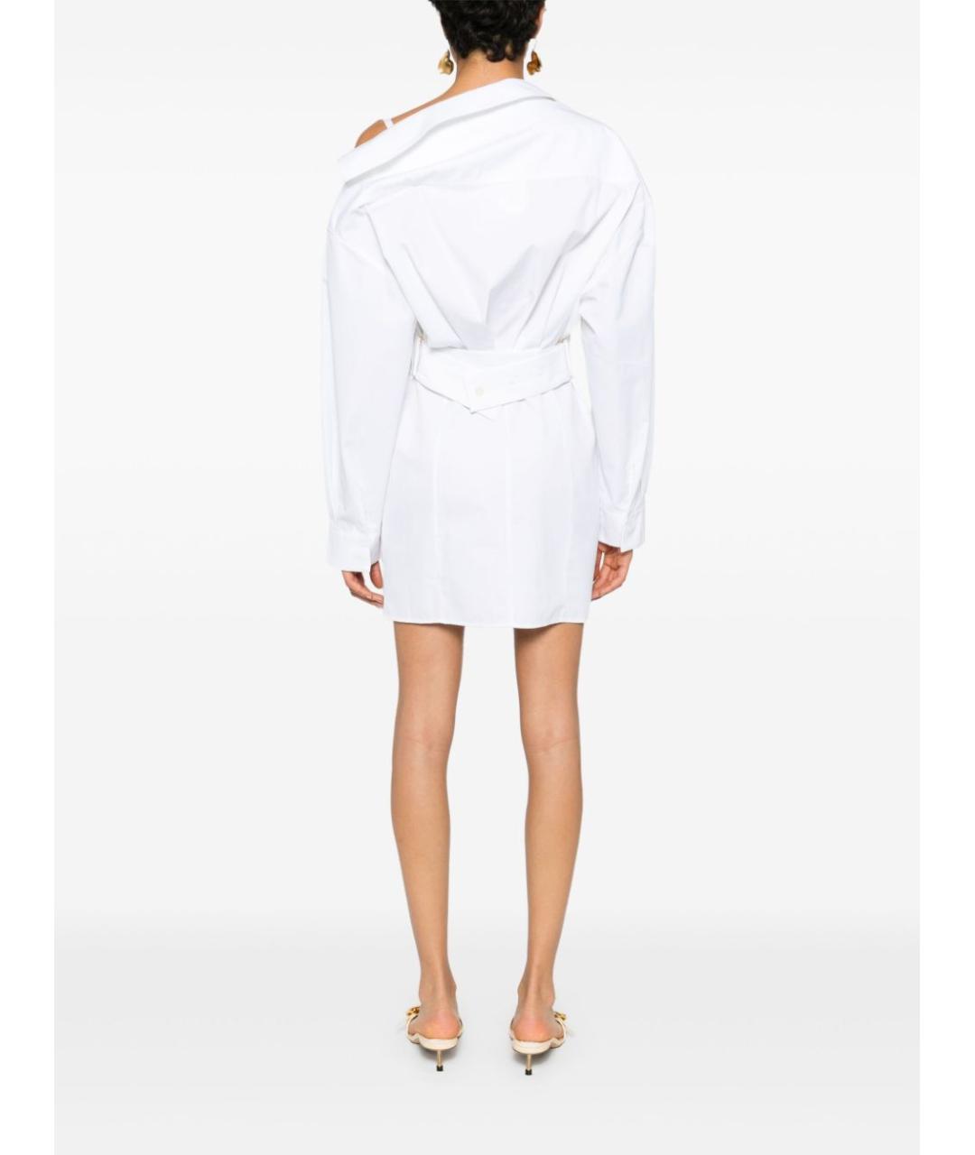 JACQUEMUS Белое хлопковое повседневное платье, фото 5