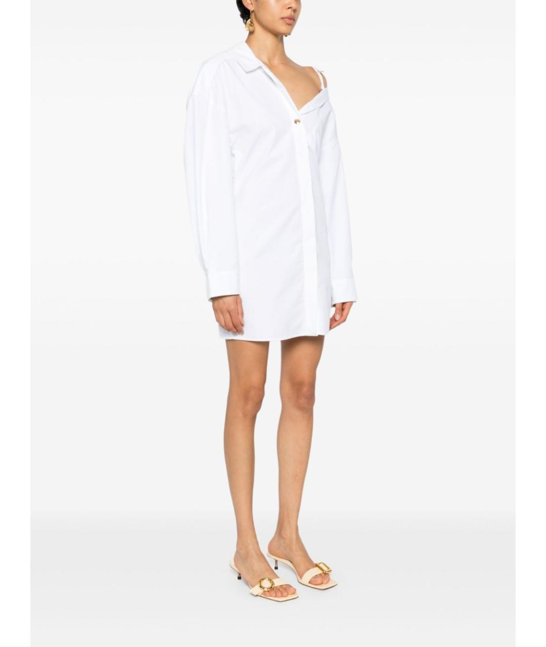 JACQUEMUS Белое хлопковое повседневное платье, фото 3