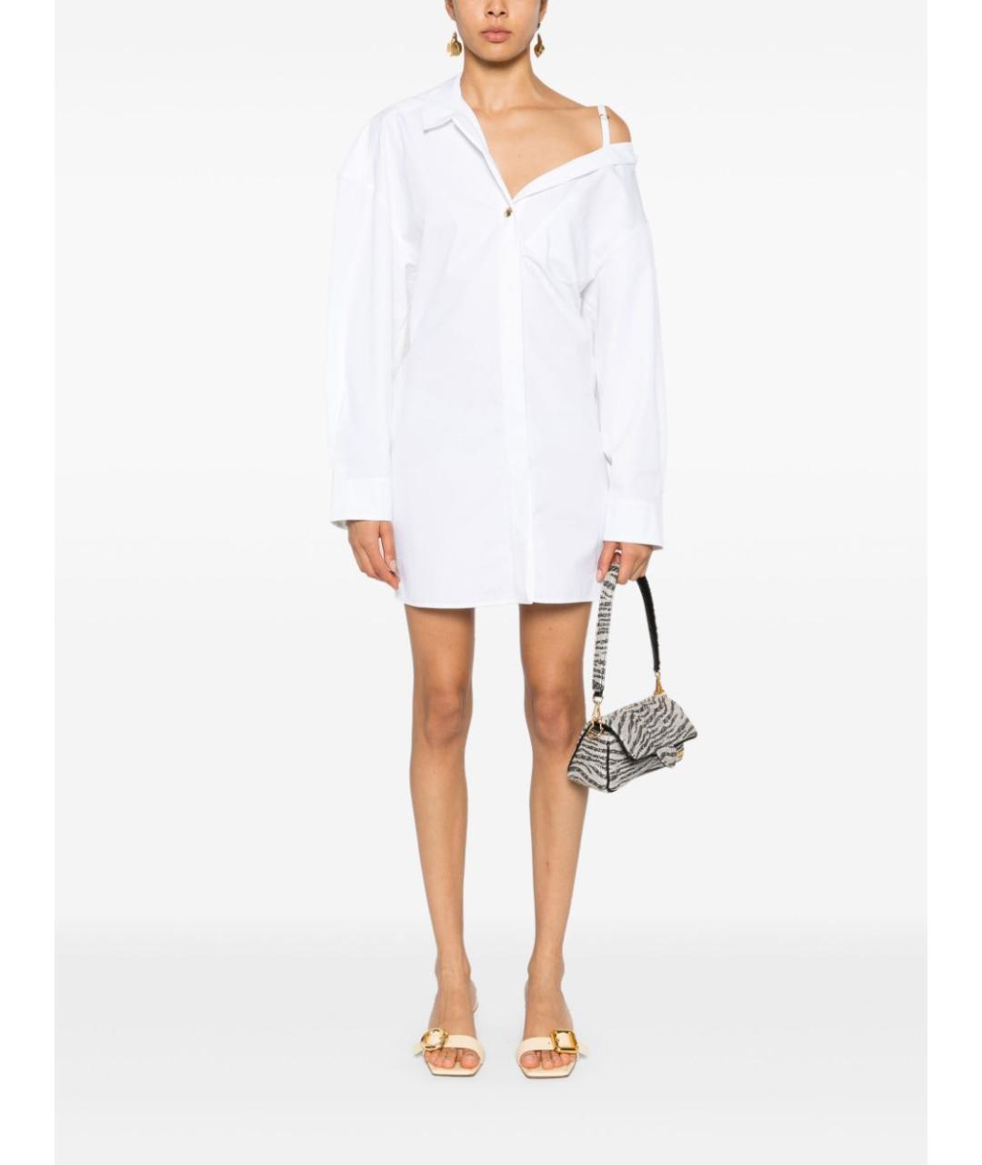 JACQUEMUS Белое хлопковое повседневное платье, фото 4