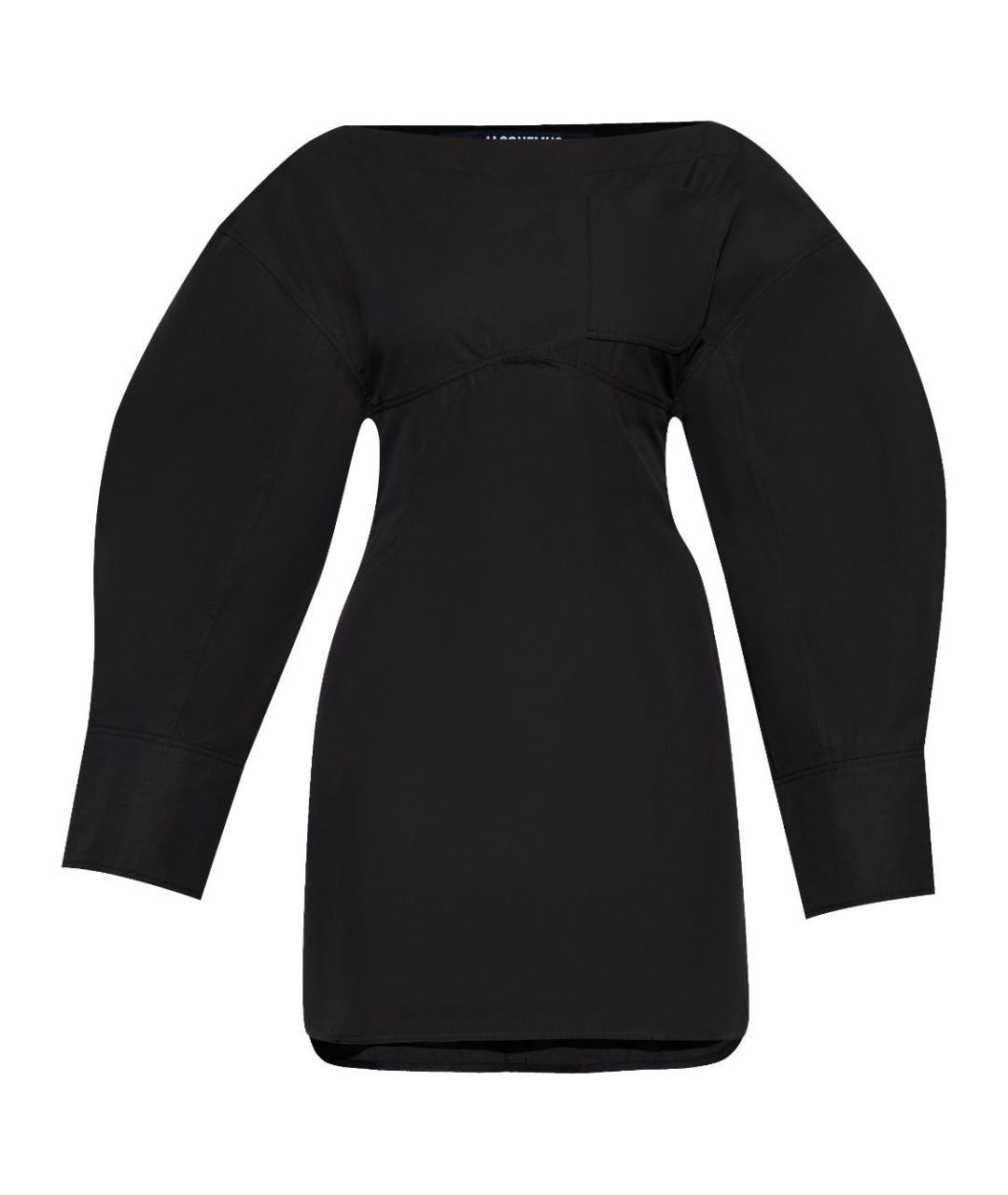 JACQUEMUS Черное хлопковое повседневное платье, фото 1