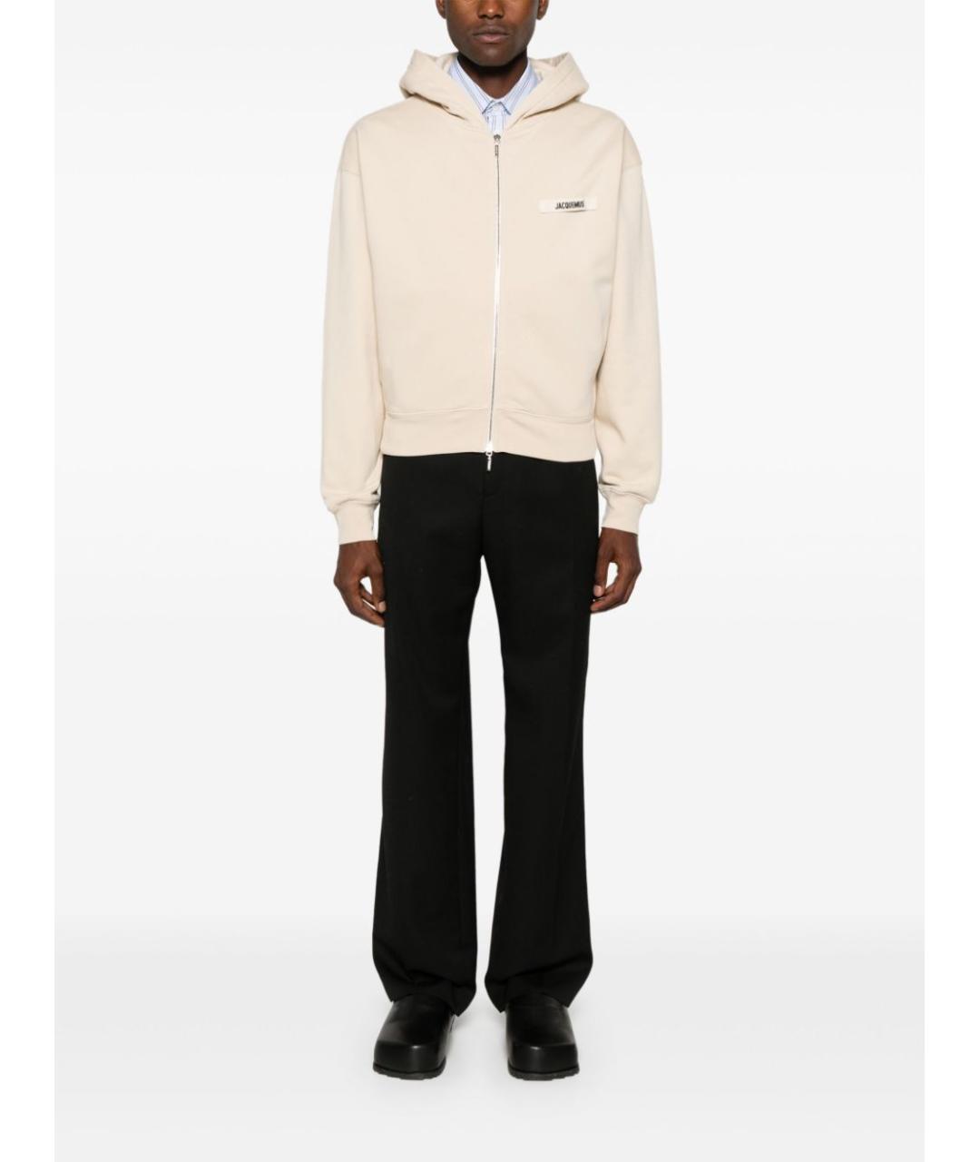 JACQUEMUS Черные шерстяные повседневные брюки, фото 4
