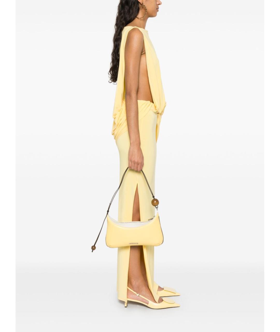 JACQUEMUS Желтая кожаная сумка через плечо, фото 5