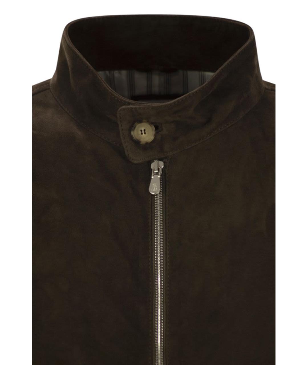 BRUNELLO CUCINELLI Коричневая замшевая куртка, фото 4