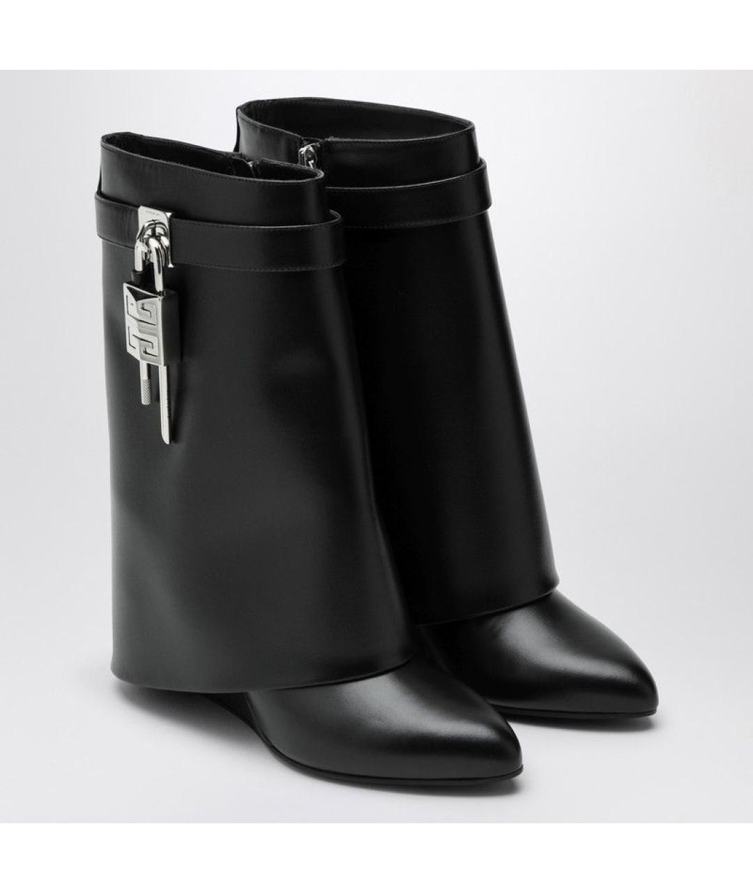 GIVENCHY Черные кожаные сапоги, фото 2