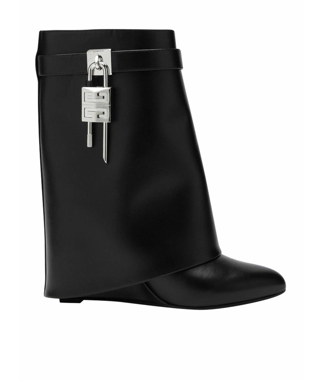 GIVENCHY Черные кожаные сапоги, фото 1