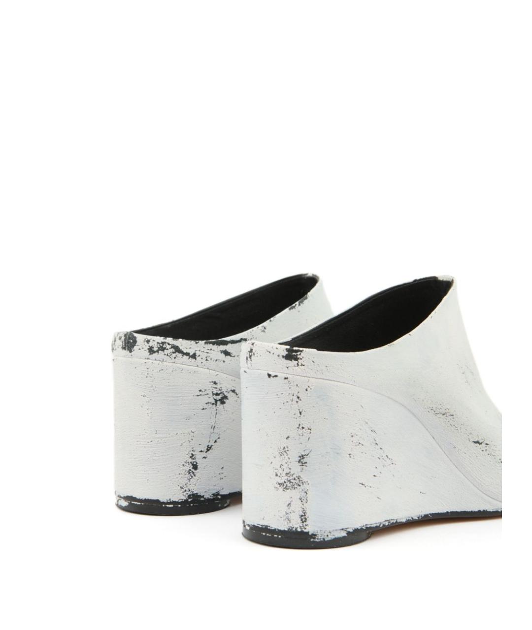 MM6 MAISON MARGIELA Белые кожаные сабо, фото 3