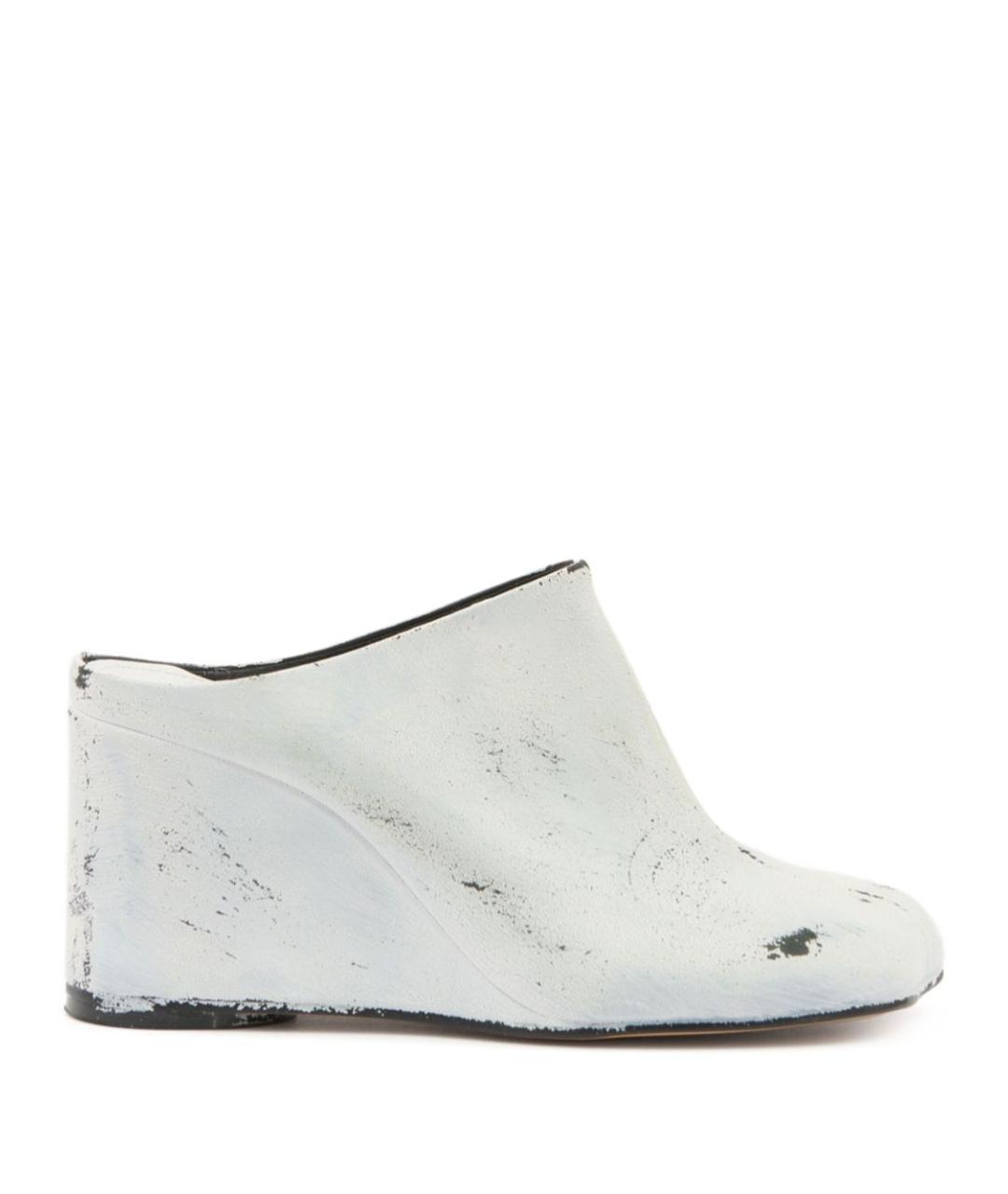 MM6 MAISON MARGIELA Белые кожаные сабо, фото 1
