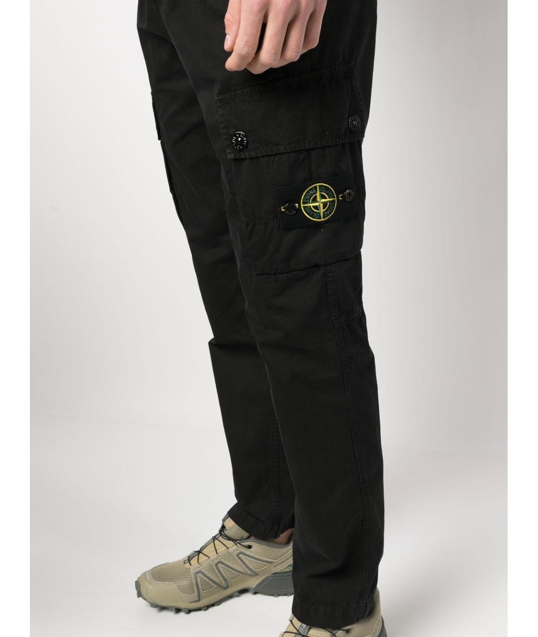 STONE ISLAND Черные хлопковые джинсы скинни, фото 5