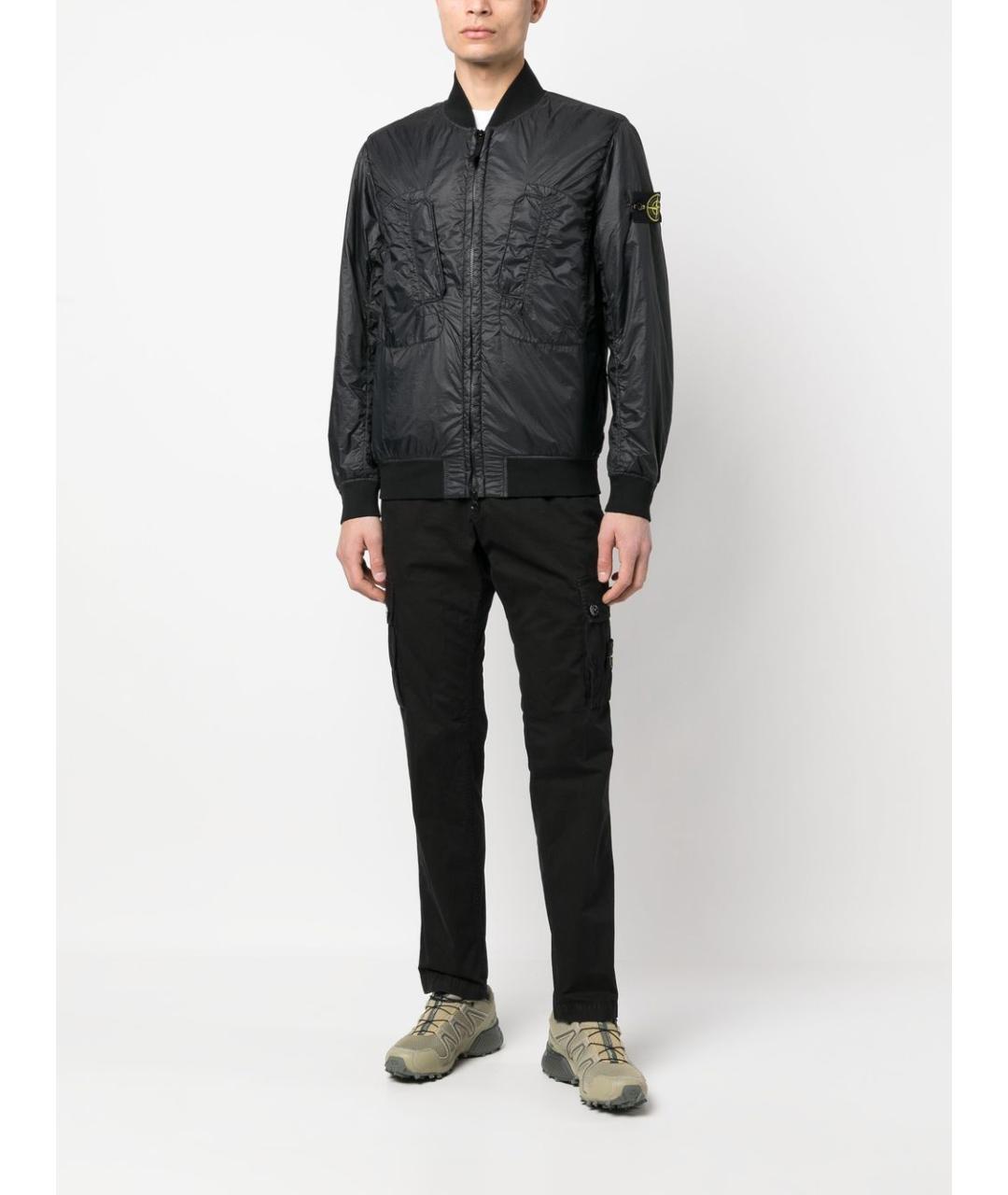 STONE ISLAND Черные хлопковые джинсы скинни, фото 3
