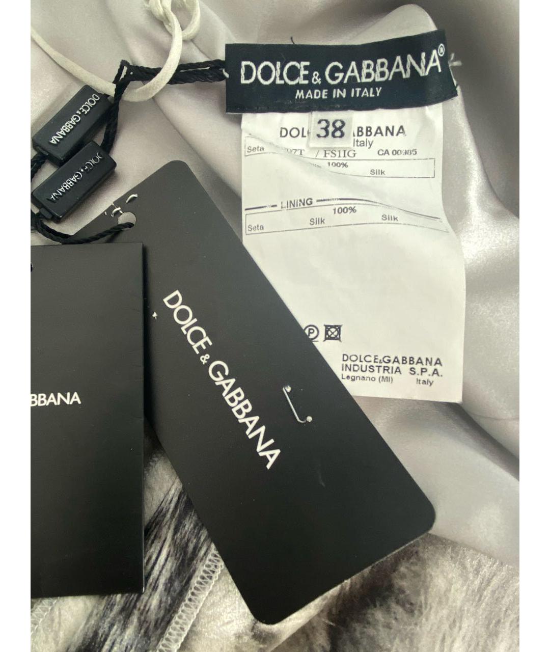 DOLCE&GABBANA Серое шелковое платье, фото 6