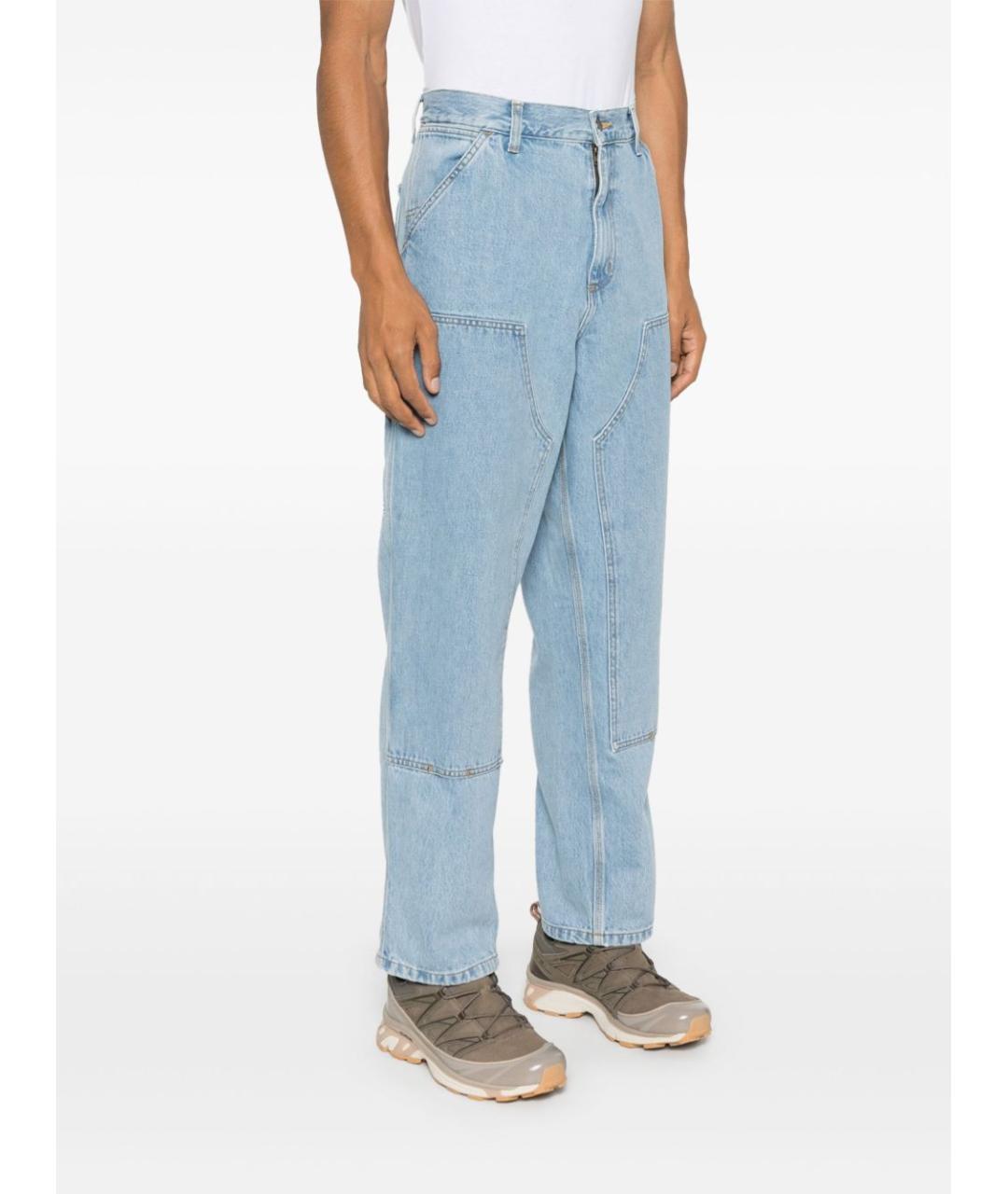 CARHARTT WIP Голубые полиэстеровые повседневные брюки, фото 3