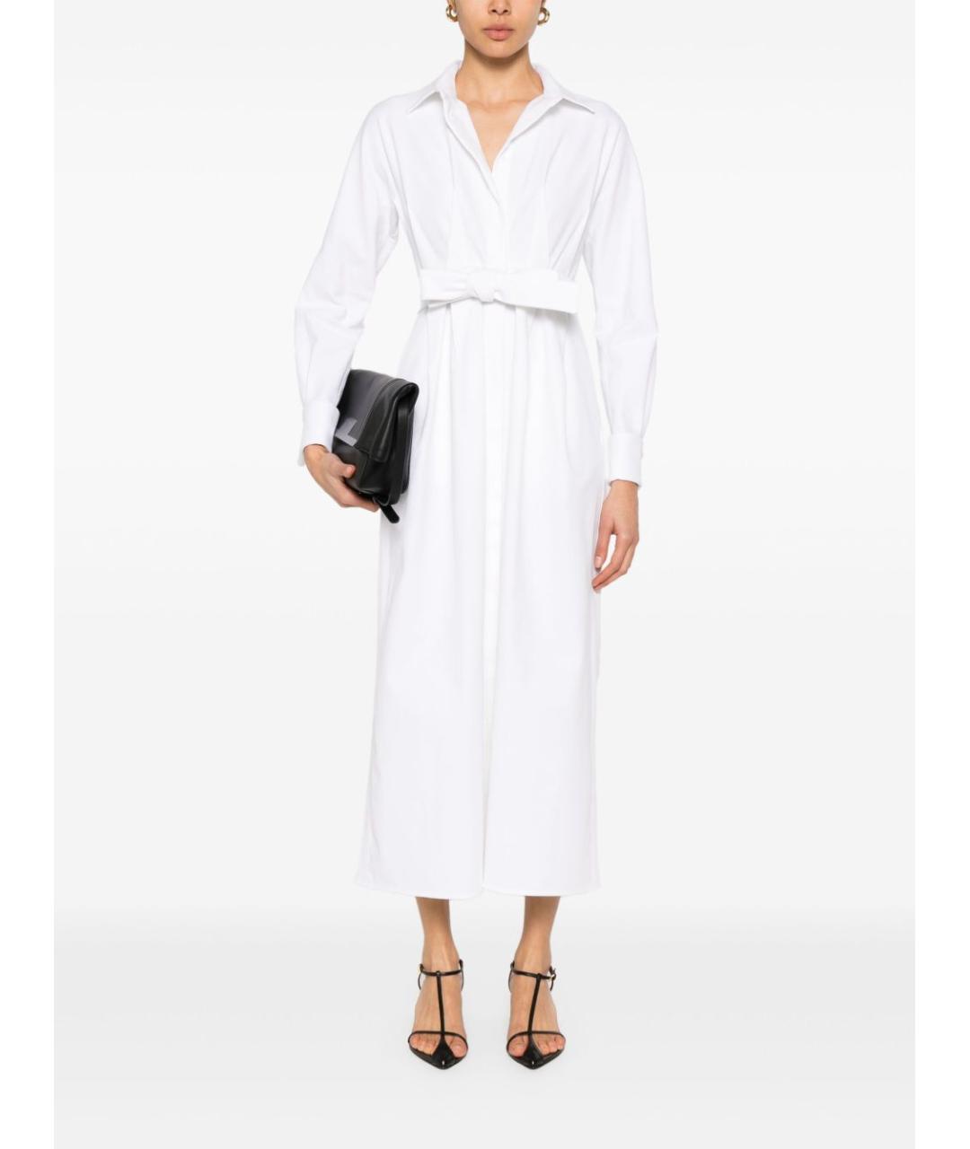 MAX MARA Белое хлопковое повседневное платье, фото 5