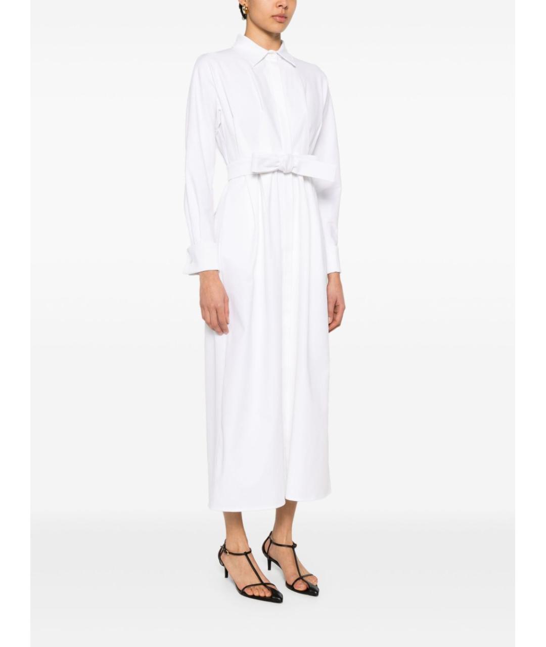 MAX MARA Белое хлопковое повседневное платье, фото 2