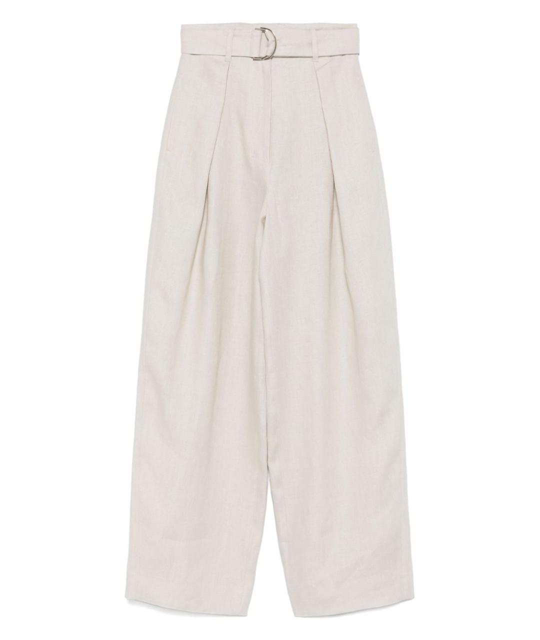 'S MAX MARA Бежевые льняные прямые брюки, фото 1