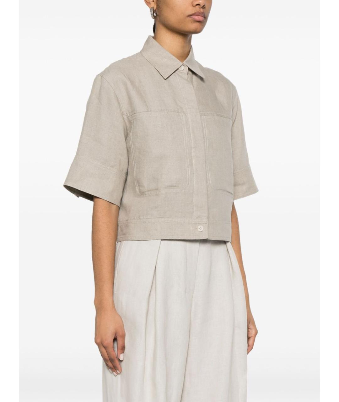 MAX MARA Бежевая льняная рубашка, фото 3
