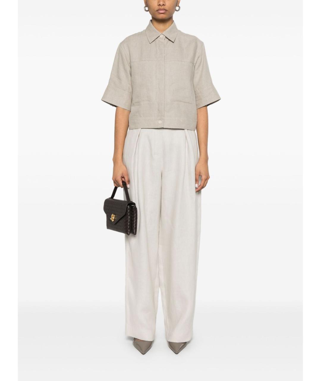 MAX MARA Бежевая льняная рубашка, фото 5