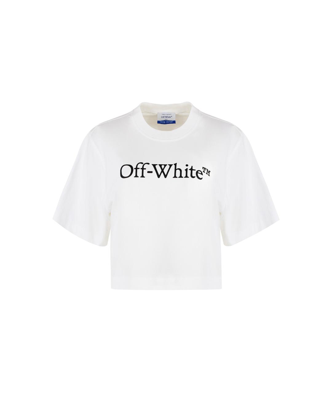 OFF-WHITE Белая хлопковая футболка, фото 1