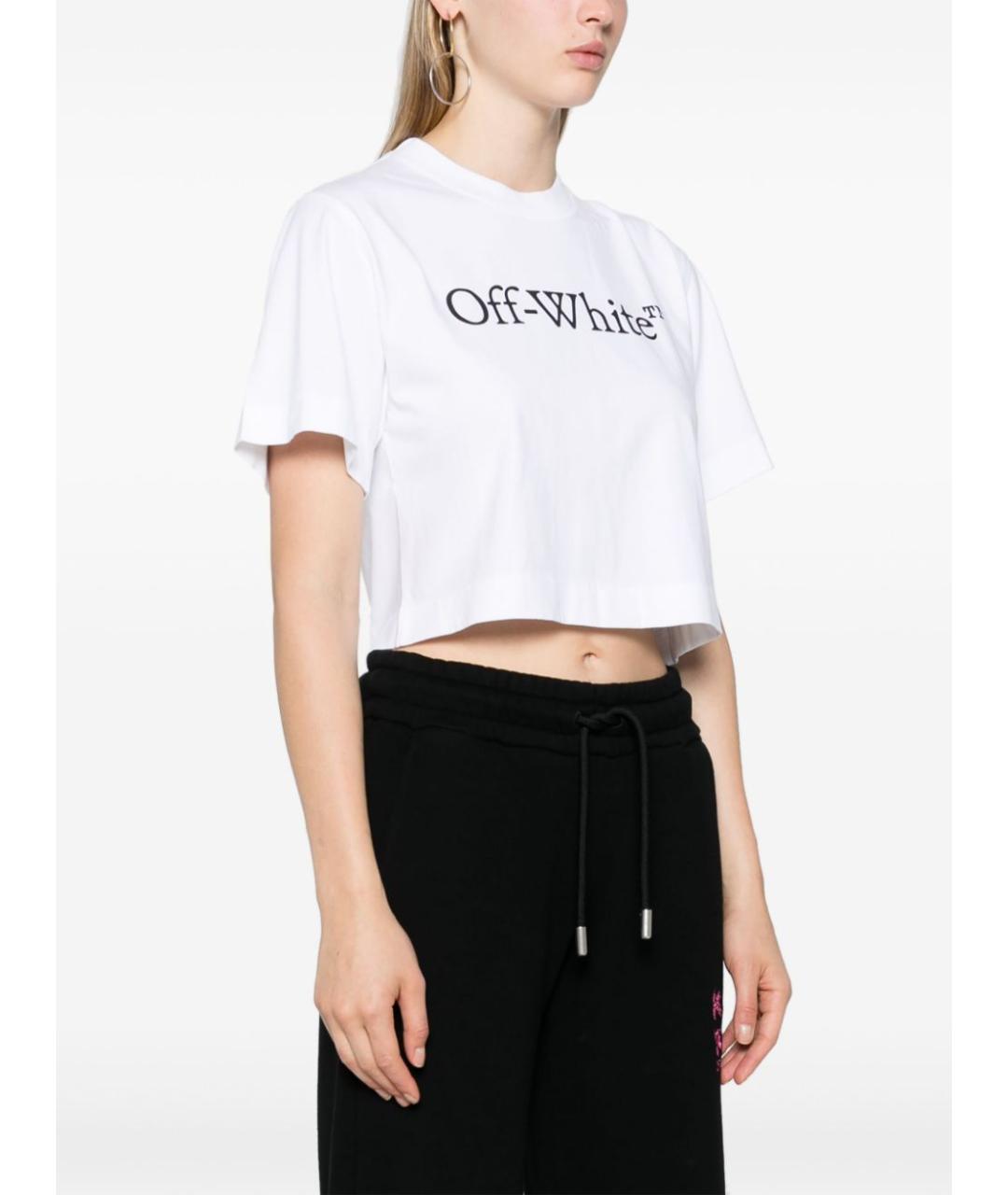 OFF-WHITE Белая хлопковая футболка, фото 4