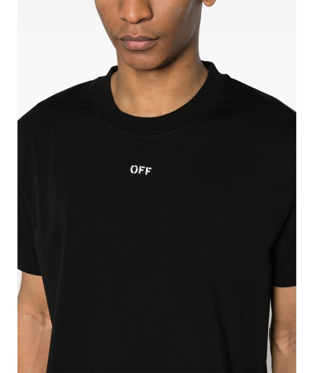 OFF-WHITE Черная хлопковая футболка, фото 5