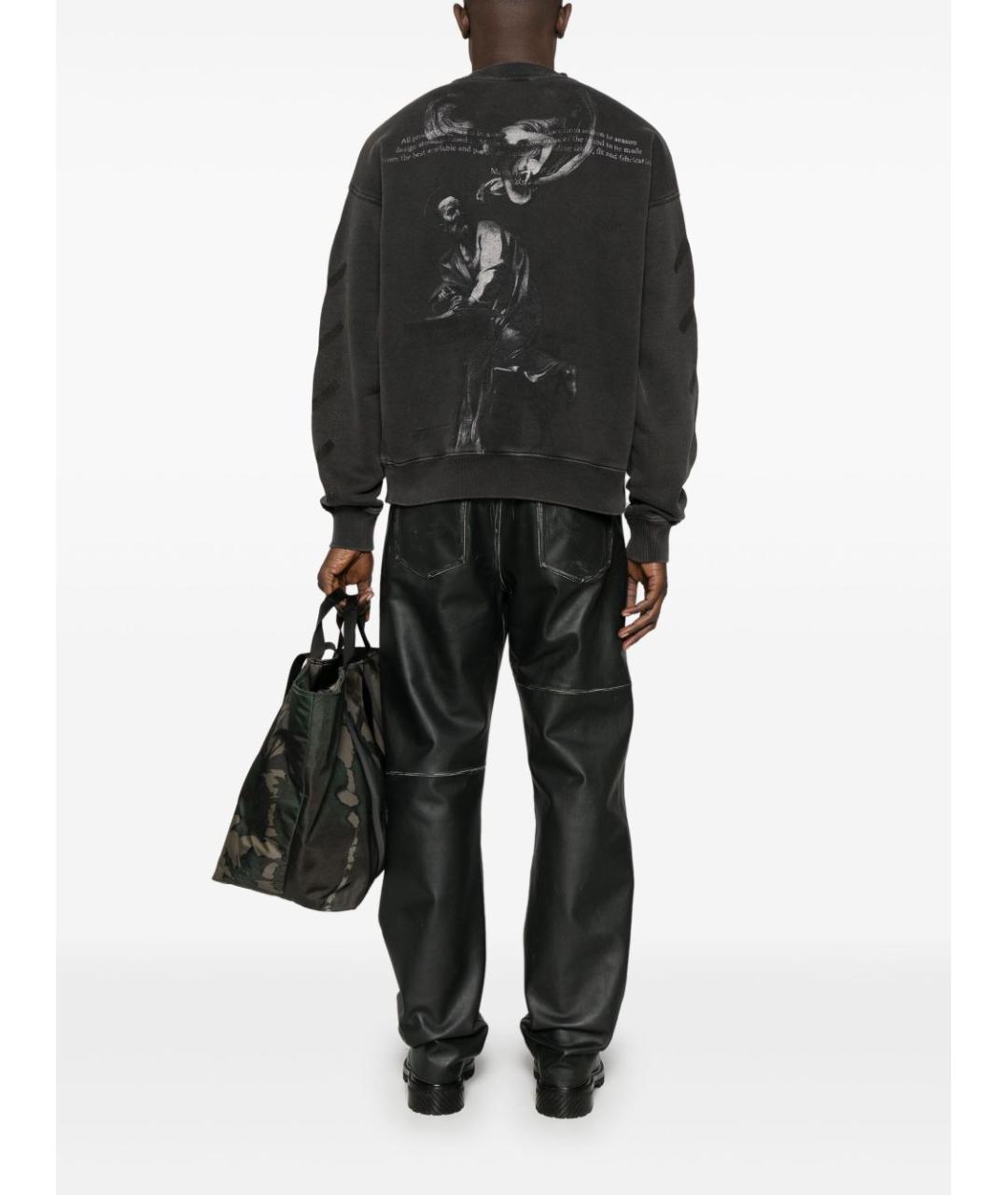 OFF-WHITE Черный хлопковый джемпер / свитер, фото 5