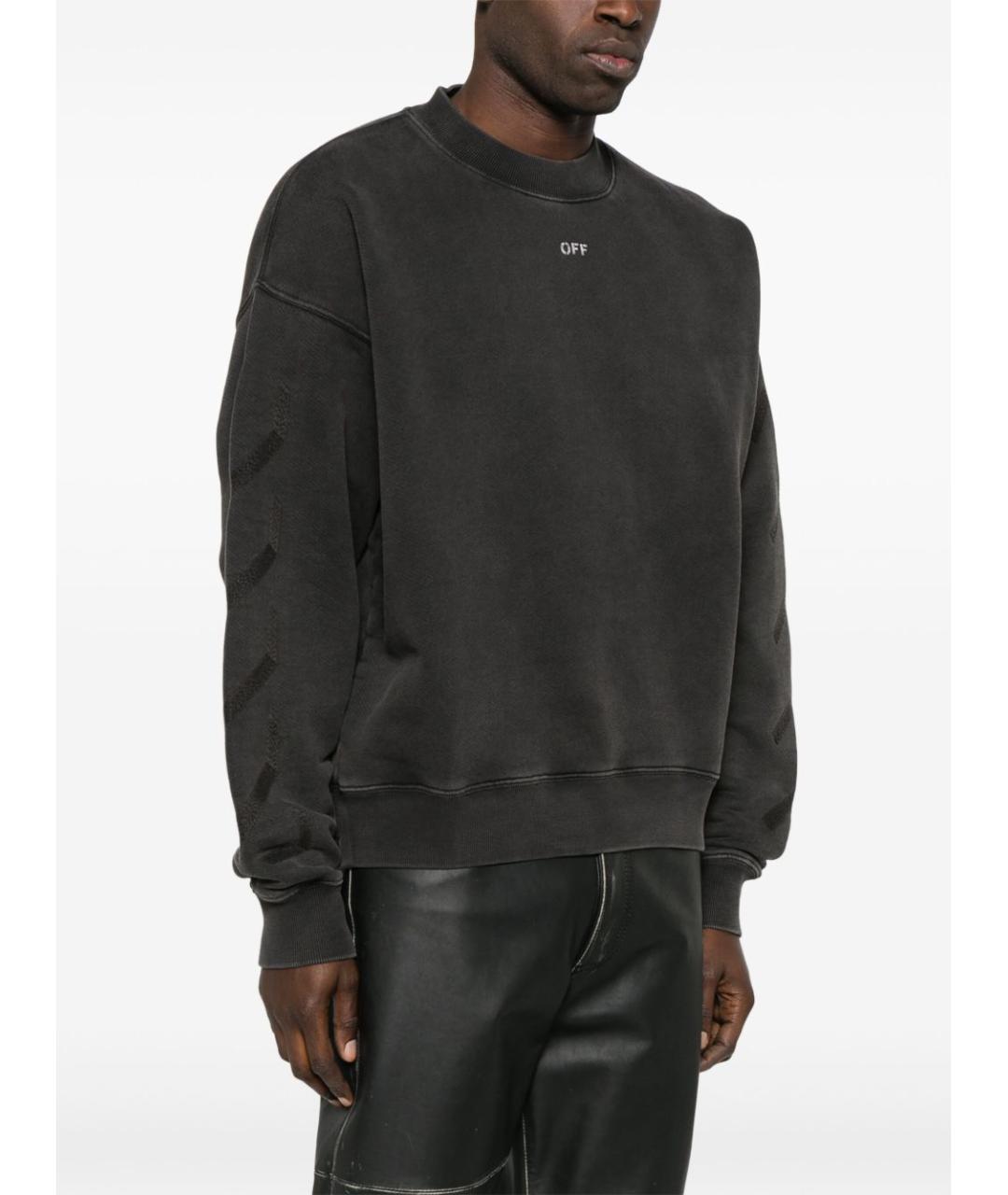 OFF-WHITE Черный хлопковый джемпер / свитер, фото 4