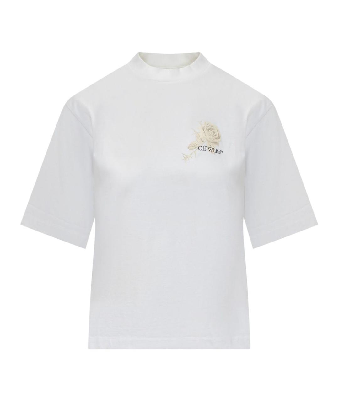 OFF-WHITE Белая хлопковая футболка, фото 1