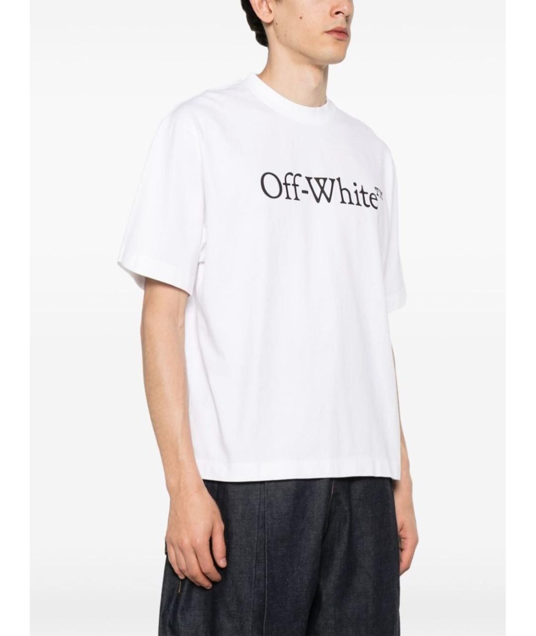 OFF-WHITE Белая хлопковая футболка, фото 3