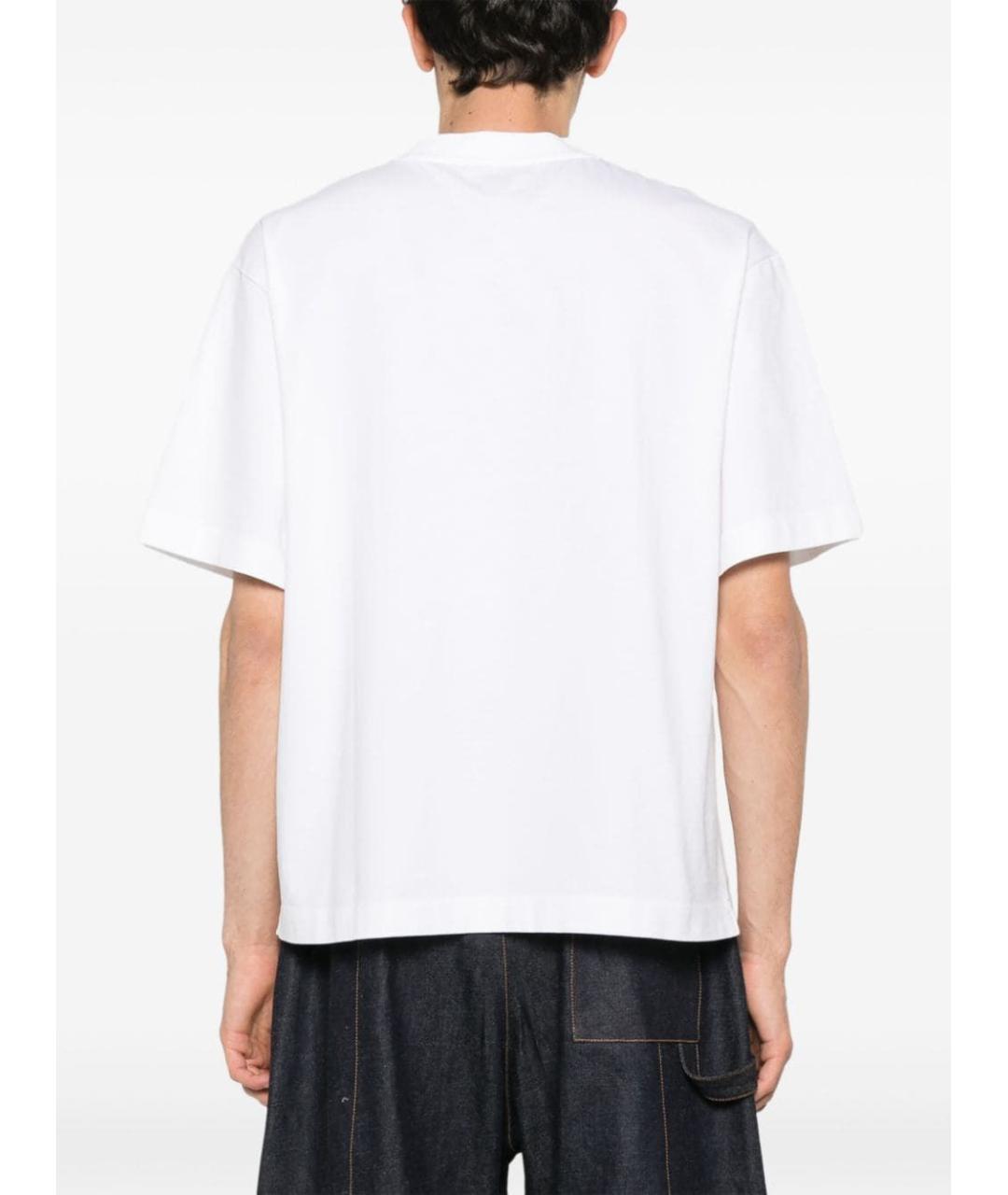 OFF-WHITE Белая хлопковая футболка, фото 4