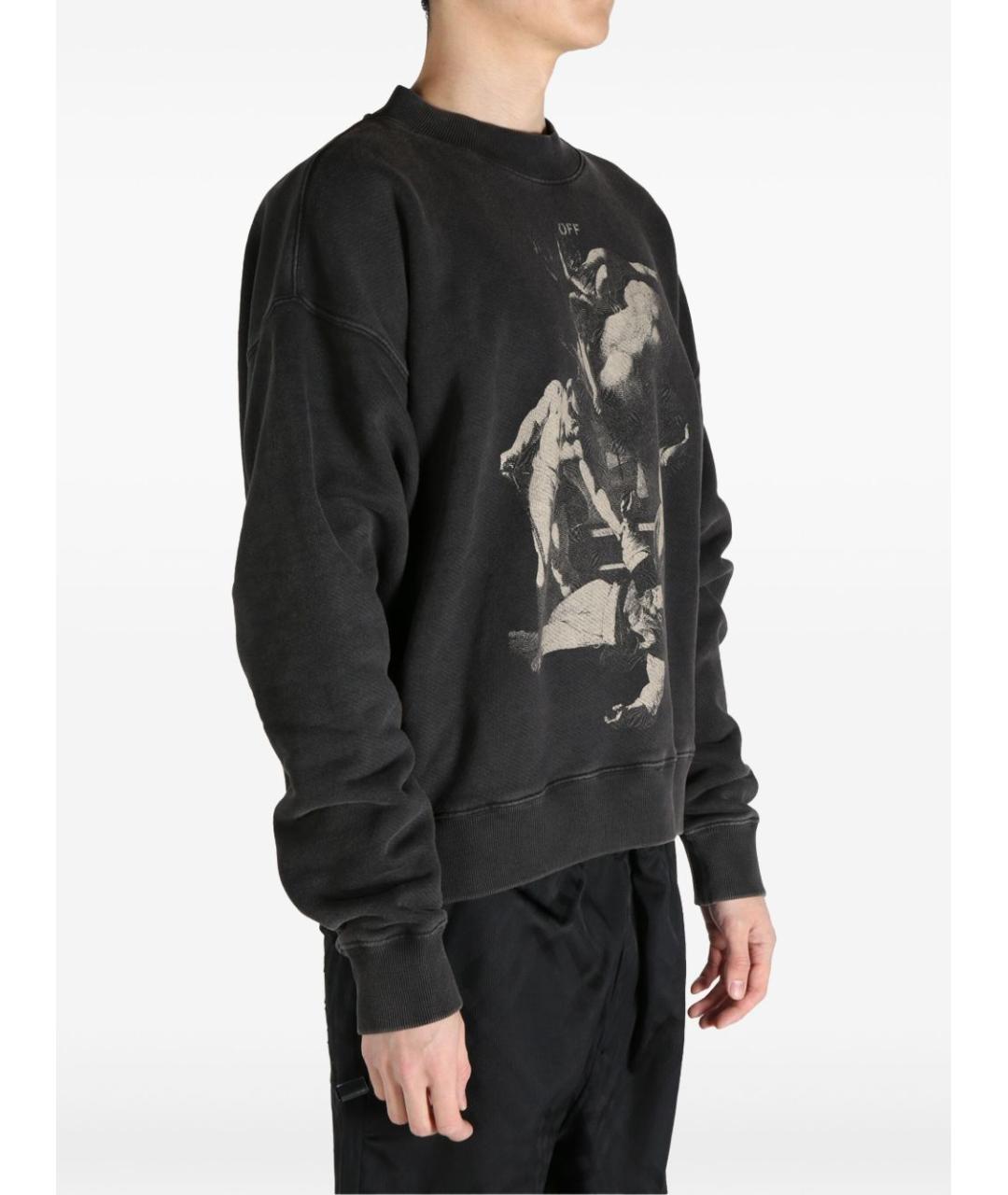 OFF-WHITE Черный хлопковый джемпер / свитер, фото 2