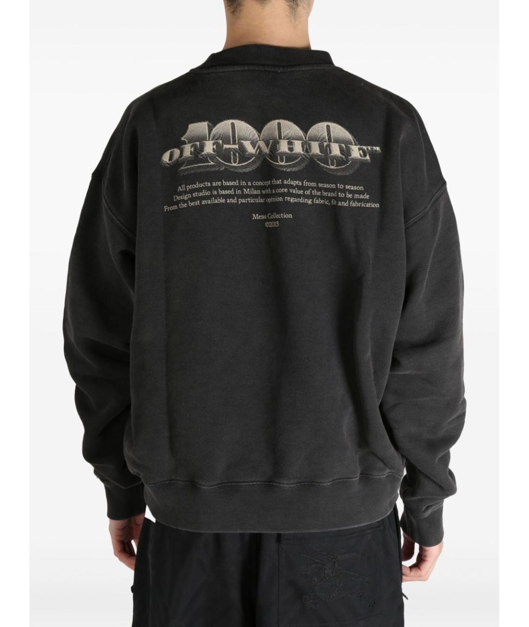 OFF-WHITE Черный хлопковый джемпер / свитер, фото 4