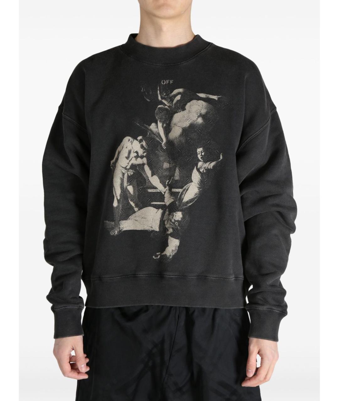 OFF-WHITE Черный хлопковый джемпер / свитер, фото 3