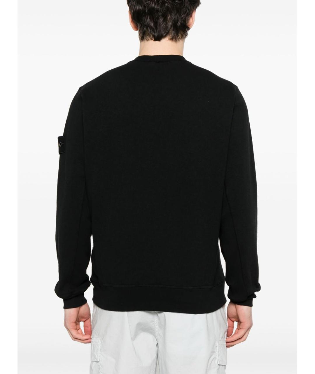 STONE ISLAND Черный хлопковый джемпер / свитер, фото 3