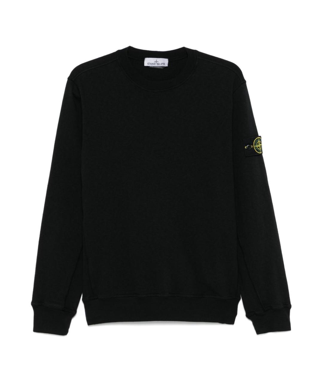 STONE ISLAND Черный хлопковый джемпер / свитер, фото 1