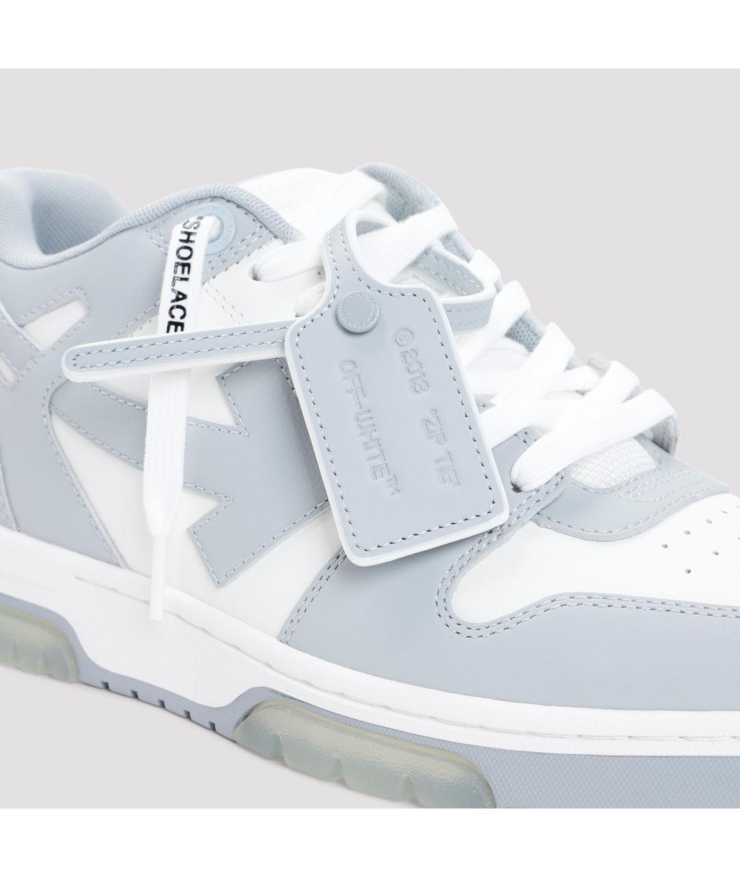 OFF-WHITE Серые кожаные низкие кроссовки / кеды, фото 5