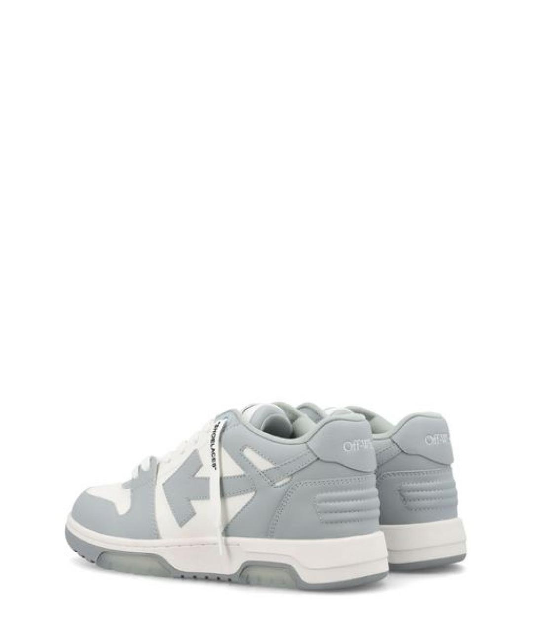 OFF-WHITE Серые кожаные низкие кроссовки / кеды, фото 4