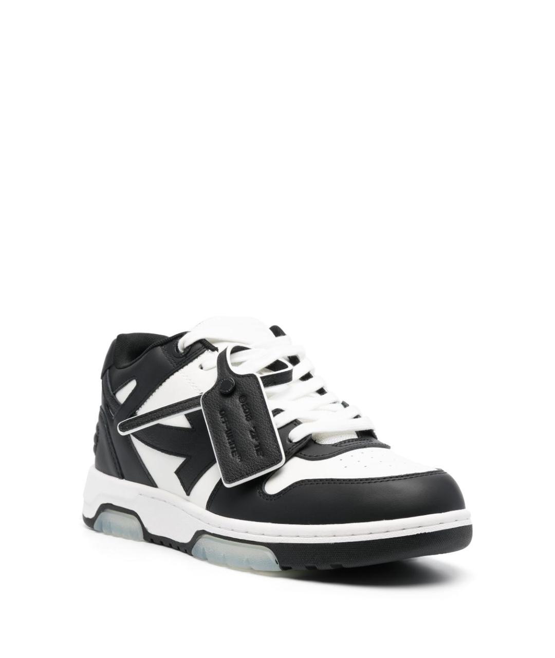 OFF-WHITE Черные кожаные низкие кроссовки / кеды, фото 5