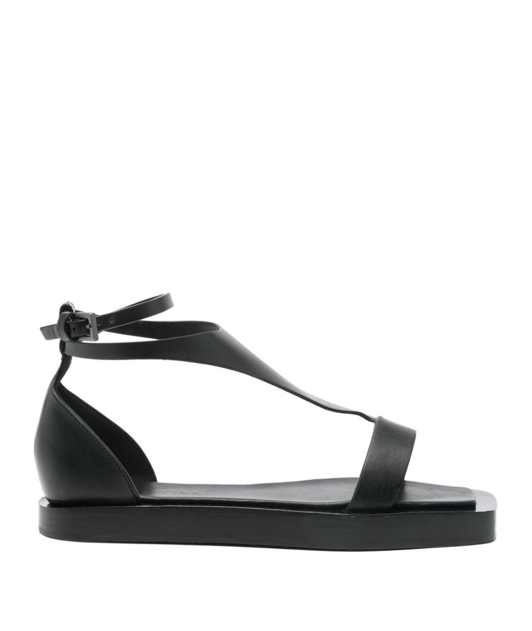 MAX MARA Черные кожаные сандалии, фото 1